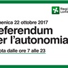 REFERENDUM CONSULTIVO REGIONALE DEL 22 OTTOBRE 2017