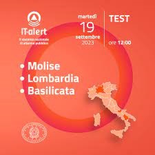 Test di IT-ALERT Lombardia 19 settembre 2023.